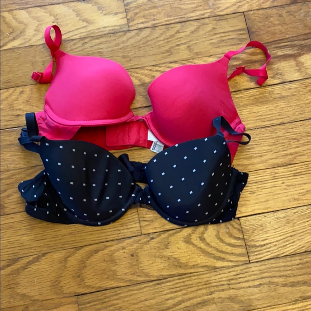DKNY Red & Black Polka Dot Bras